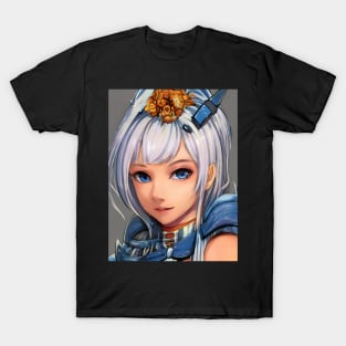 anime girl white hair cosplay T-Shirt